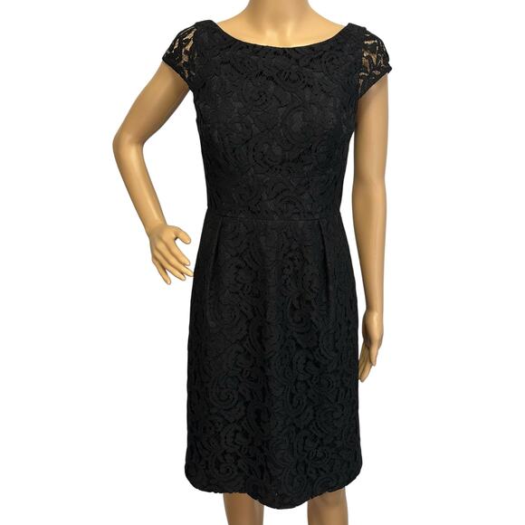 J. Crew Elsa Dress in Leavers Lace Black A6005 Size 4 - Picture 2 of 12